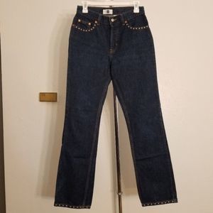 Dark Wash Studded Button Fly Jeans Size 4